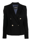 Dondup Peak-lapel Double-breasted Blazer In Negro
