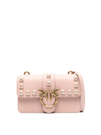 Pinko Mini Love Birds Stud-embellishment Shoulder Bag In Light Pink