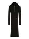Jil Sander Hooded Rib Dress In Black