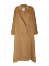 Max Mara Caronte Camel Double Breasted Long Coat In Camel