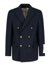 Golden Goose Golden Collection Wool-blend Peacoat In Blue