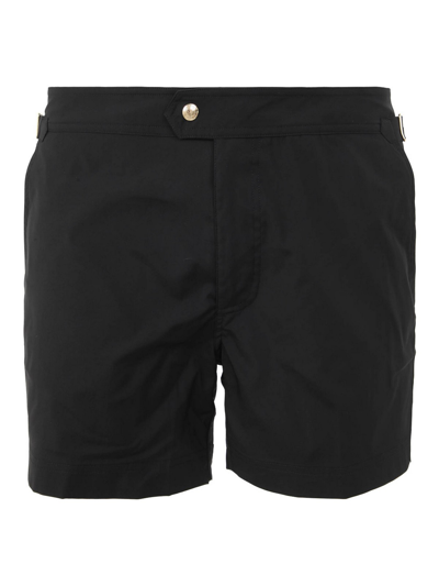 Tom Ford Slim-fit Short-length Swim Shorts In Black