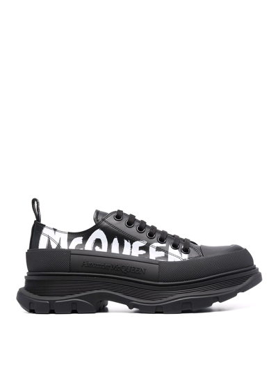 Alexander Mcqueen Tread Slick Sneakers In Negro