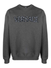 Versace Sweatshirt With Crocodile Logo In Grey