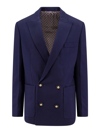 Balmain Double-breasted Virgin-wool Blazer In Blue