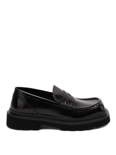 Dolce & Gabbana Penny-slot Loafers Black Chunky In Negro