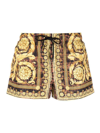 Versace Barocco-print Swim Shorts In Camel