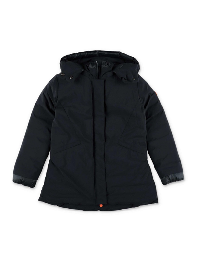 Save The Duck Kids' Navy Blue Padded Jacket With Hood For Boys In Azul