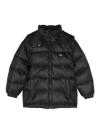 DOLCE & GABBANA BLACK PADDED JACKET WITH HOOD FOR BOYS