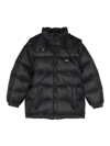 Dolce & Gabbana Boys Black Hooded Puffer Jacket In Negro