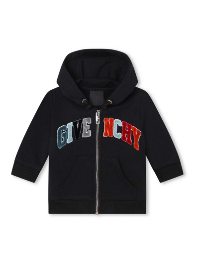 Givenchy Kids' Baby Logo Patch Zip-up Hoodie In Black