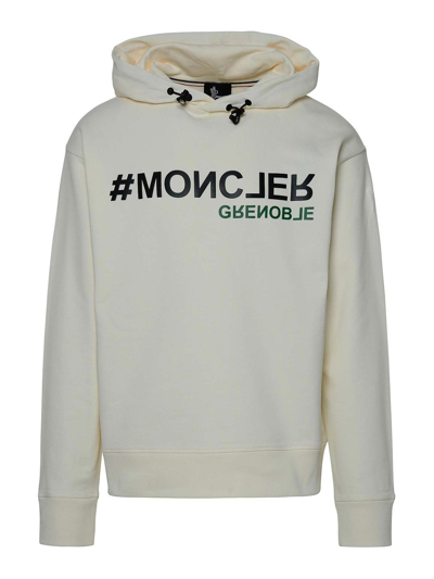 Moncler Hooded Sweatshirt In Cream