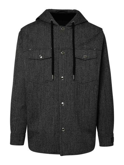 Versace Drawstring Hooded Blouson Jacket In Negro
