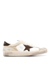 Golden Goose Mens Stardan In Nappa And Pony Skin With Brown Suede Star In White