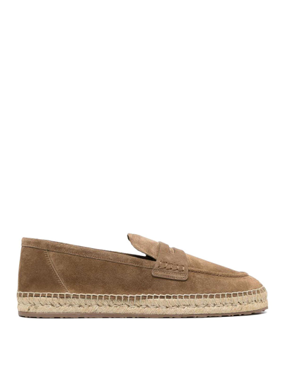 Gianvito Rossi Lido Suede Espadrilles In Brown