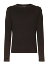 Dolce & Gabbana Long-sleeved Overdyed Jersey T-shirt In Black