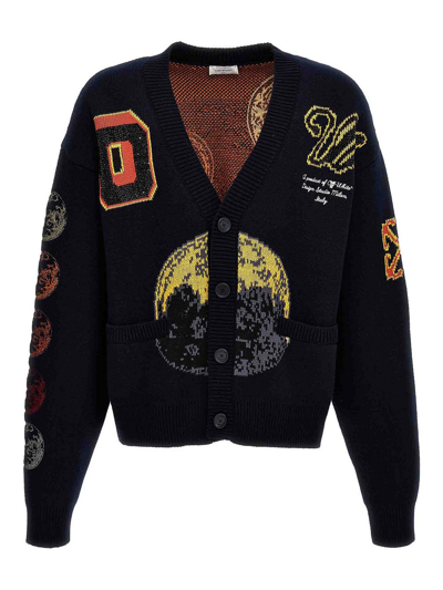 Off-white Off White Moon Phase Cardigan In Blue