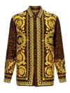 Versace Baroccodile Print Silk Button-up Shirt In Multicolour