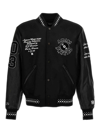 Amiri Eagle-patch Wool-blend And Leather Varsity Jacket In White