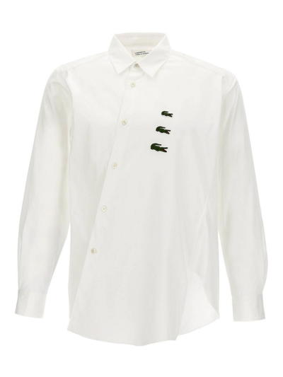 Comme Des Garçons Comme Des Garcons Shirt X Lacoste Bias-cut Shirt In White