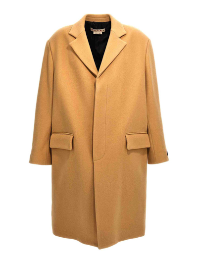 Marni Button-down Single-breasted Coat In Beige