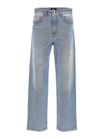 Gcds Printed Jeans In Azul Claro