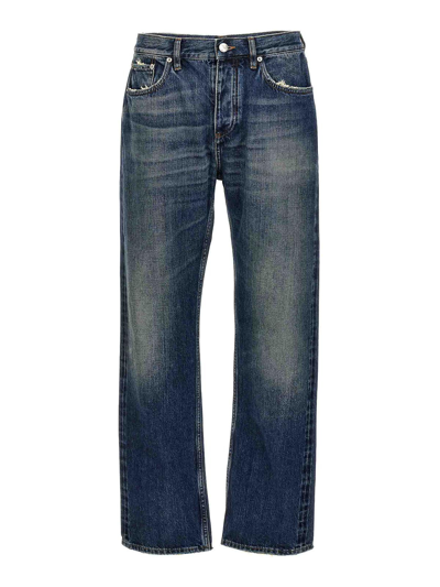 Burberry Harison Straight Leg Denim Jeans In Azul