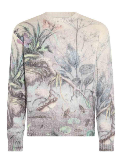 ETRO WHITE MULTICOLOUR WOOL BLEND JUMPER