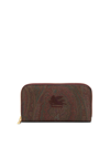 Etro Multicolour Paisley Logo Long Wallet In Brown