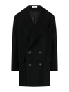 ALEXANDER MCQUEEN BLACK WOOL BLEND COAT