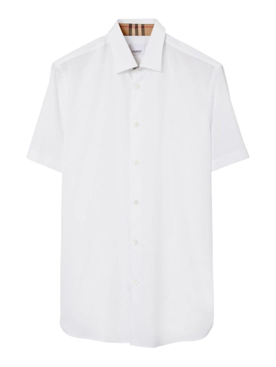 Burberry Logo-embroidered Cotton Shirt In Multi-colored