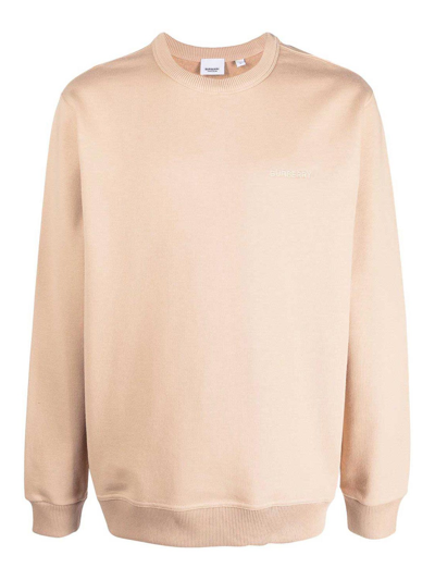 Burberry Equestrian-knight Outline Cotton Sweatshirt In Beis