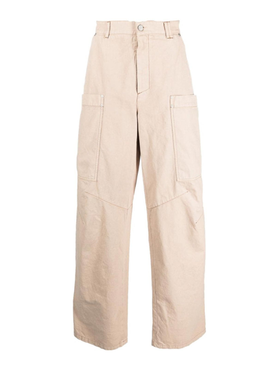 PALM ANGELS WIDE-LEG COTTON CARGO TROUSERS