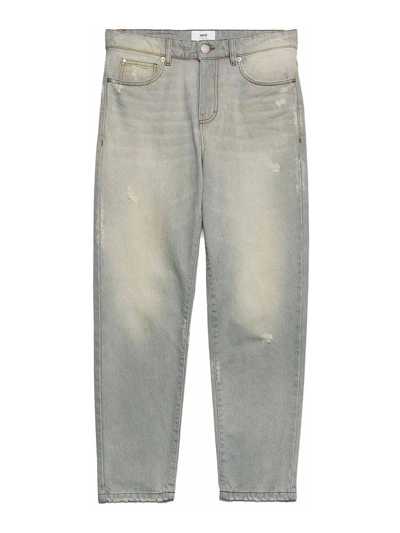 Ami Alexandre Mattiussi Logo-patch Organic Cotton Jeans In Grey