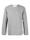 Comme Des Garçons X Lacoste Intarsia Knit Logo Wool Sweater In Grey