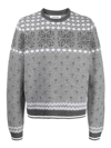 Thom Browne Pattern Knitted Sweater In Gris