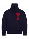 Ami Alexandre Mattiussi Ami De Coeur High-neck Jumper In Black