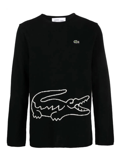 Comme Des Garçons X Lacoste Logo Intarsia Knitted Jumper In Multi-colored