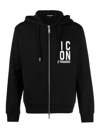 Dsquared2 Logo-print Zipped Hoodie In Negro