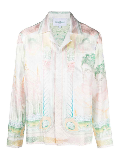 Casablanca Cuban Collar Longsleeve Shirt In Multicolour