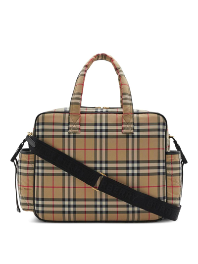 Burberry Kids' Vintage Check Baby Changing Bag In Black