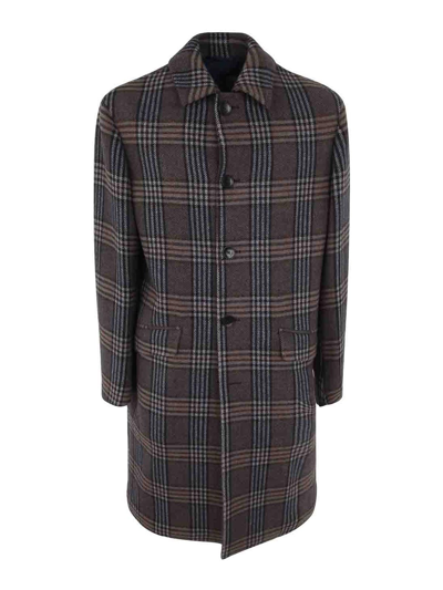 Etro Plaid-check Pattern Coat In Blue
