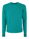 Drumohr Long Sleeve Crew Neck Sweater In Green