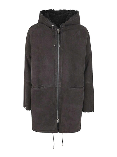 Giorgio Brato Sheepskin Parka With Hood Clothing In Black