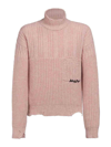 Marni Distressed Virgin Wool Turtleneck Sweater In Nude & Neutrals
