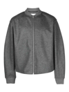 Jil Sander Zip-up Wool Bomber Jacket In Grey