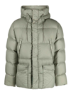 Ten C Hooded Padded Jacket In Grey