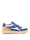 Palm Angels Men's Palm University Leather Sneakers In Blue