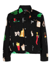Sky High Farm Workwear Printed Denim Jacket In Black