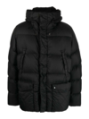 Ten C Hooded Nylon Down Jacket In Black